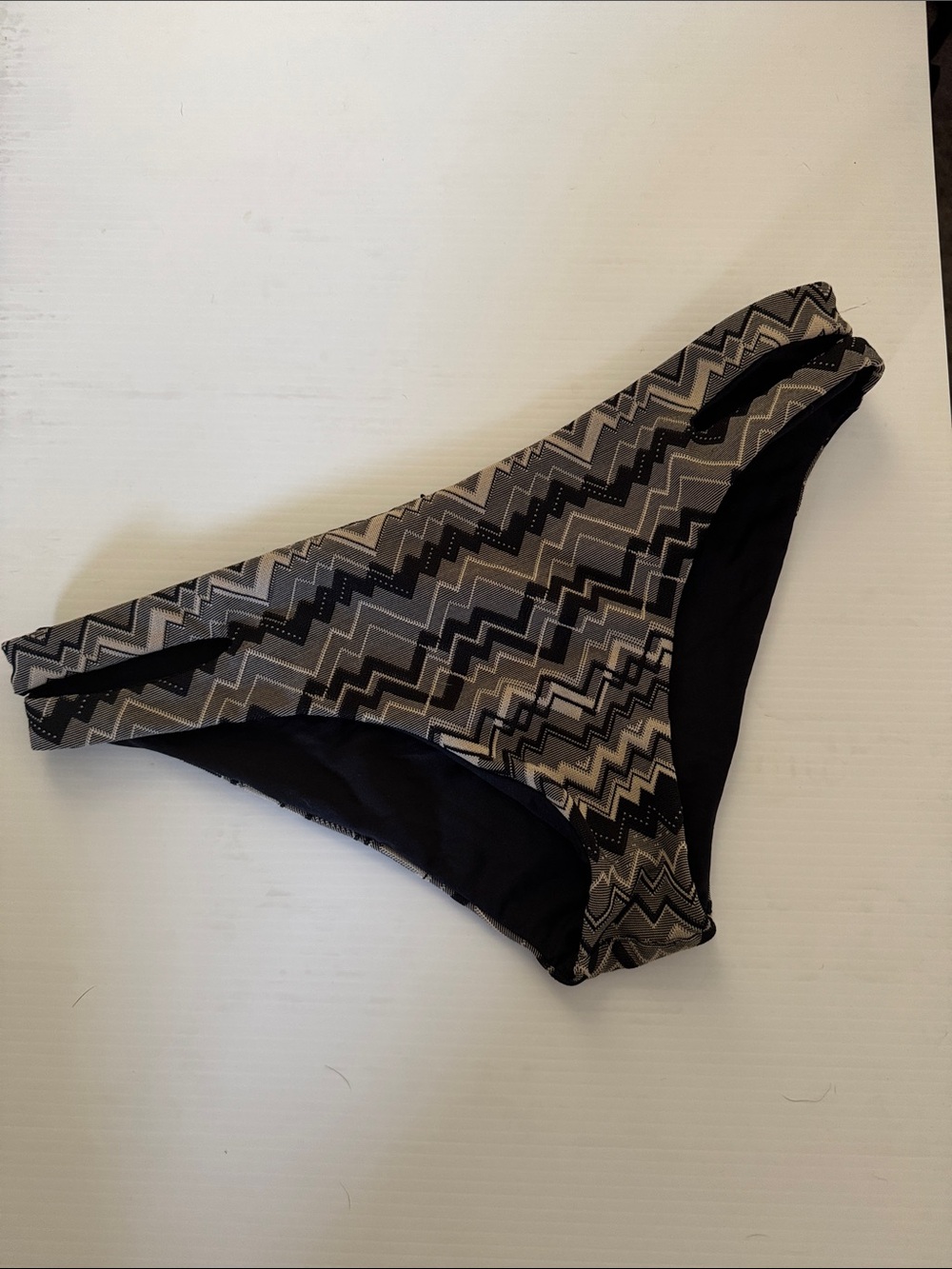 l*space Black and Gray Chevron Bikini Bottoms